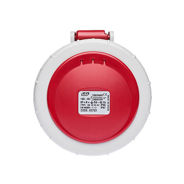 Fiche Femelle Tétrapolaire 16a 3p n t 380v - 5 Broches - étanche Ip67 - Ide