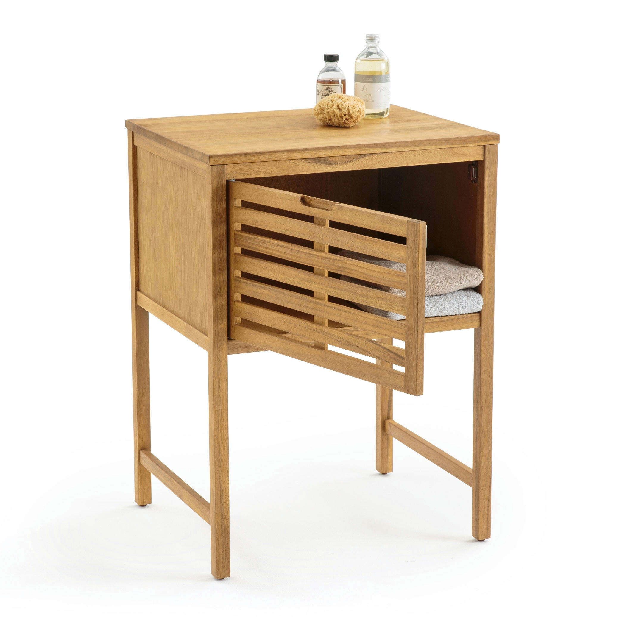 Meuble sous vasque Hauméa, acacia, L60 cm