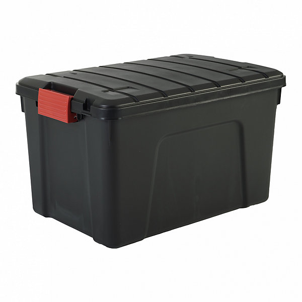 Iris Ohyama, Grande Boîte de rangement plastique, 60 L, SIA-60, Noir