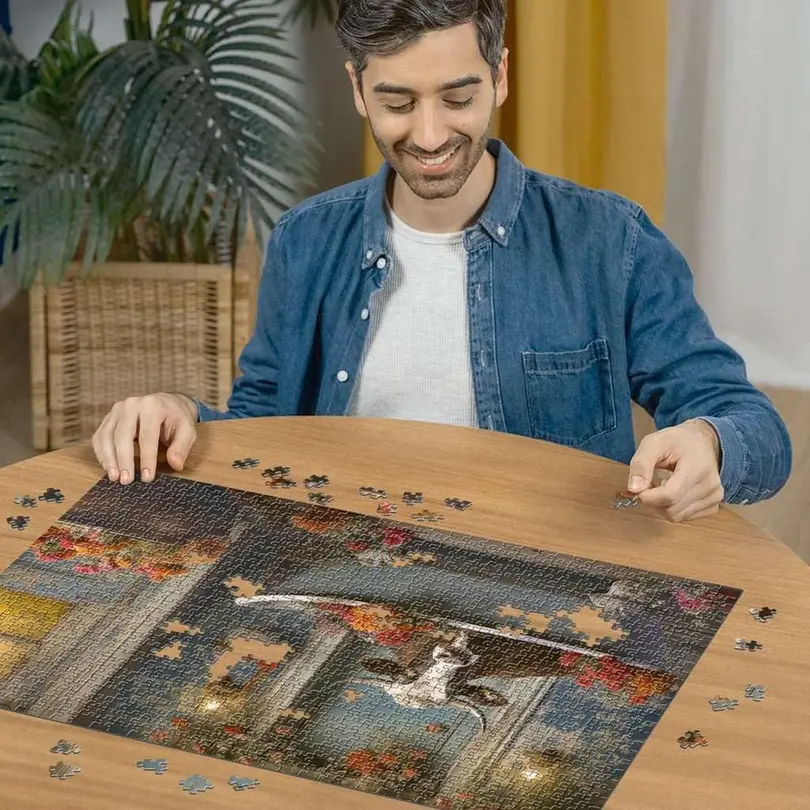 Puzzle 1000er-Set The cow in the bathtub