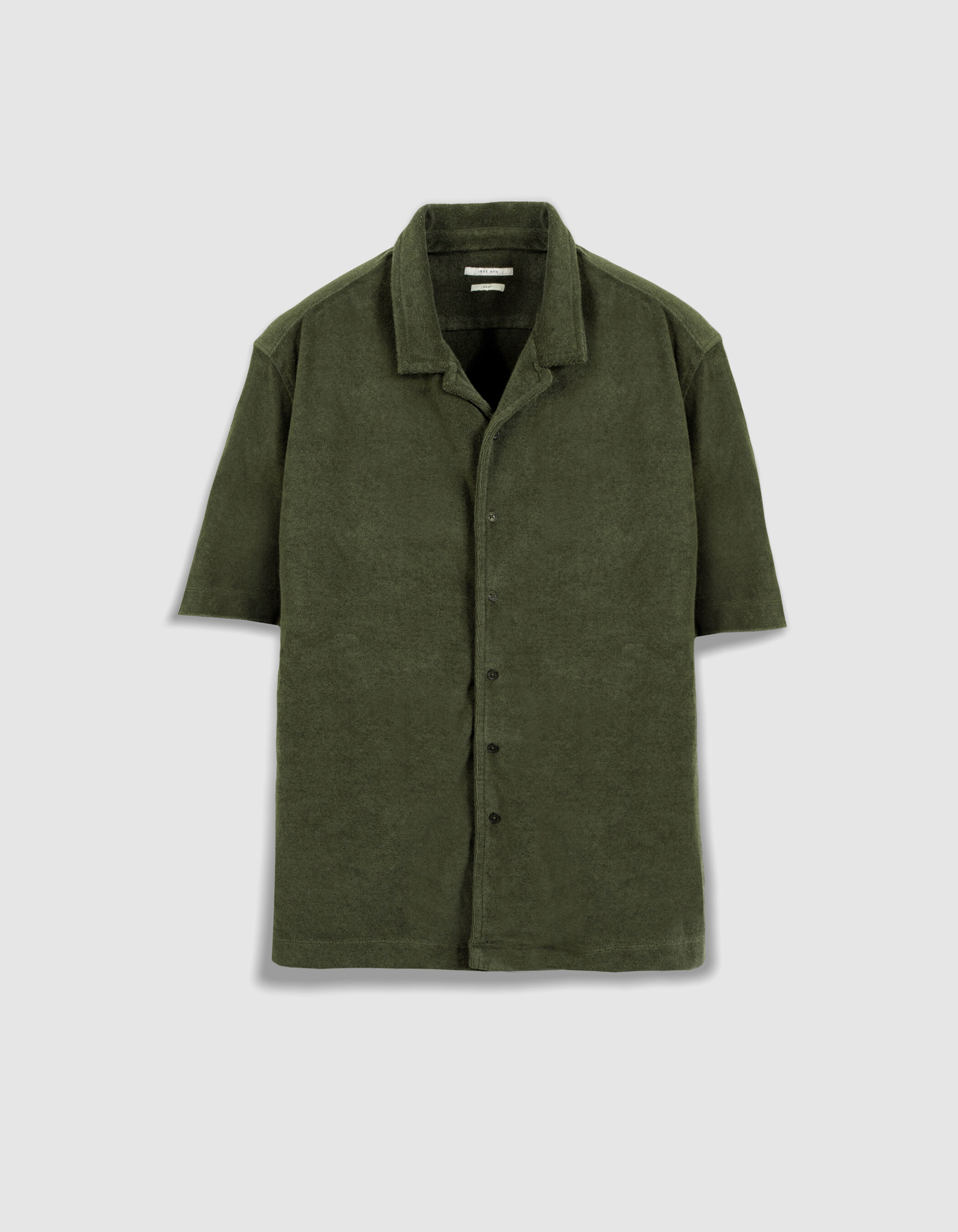 Chemise regular kaki en éponge Homme