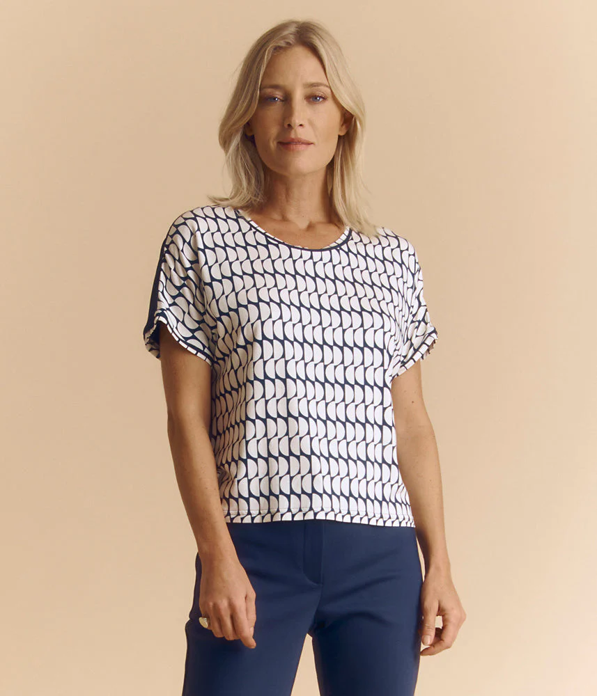 Tee-shirt imprimé en jersey de viscose TILUNE/85025/635