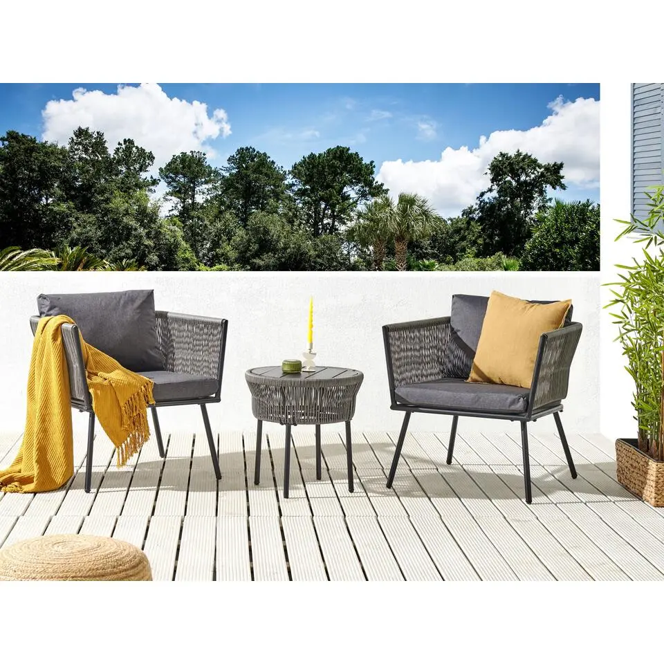 GARGANO - Tuinset - Grijs - PE rotan