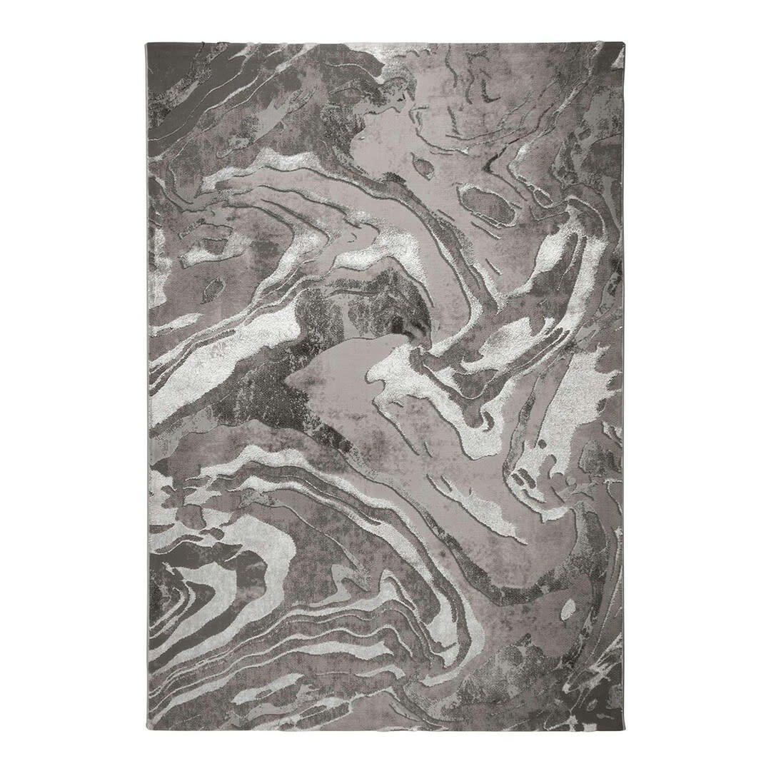 MARBLED - Tapis   en polypropylène argenté 80x150