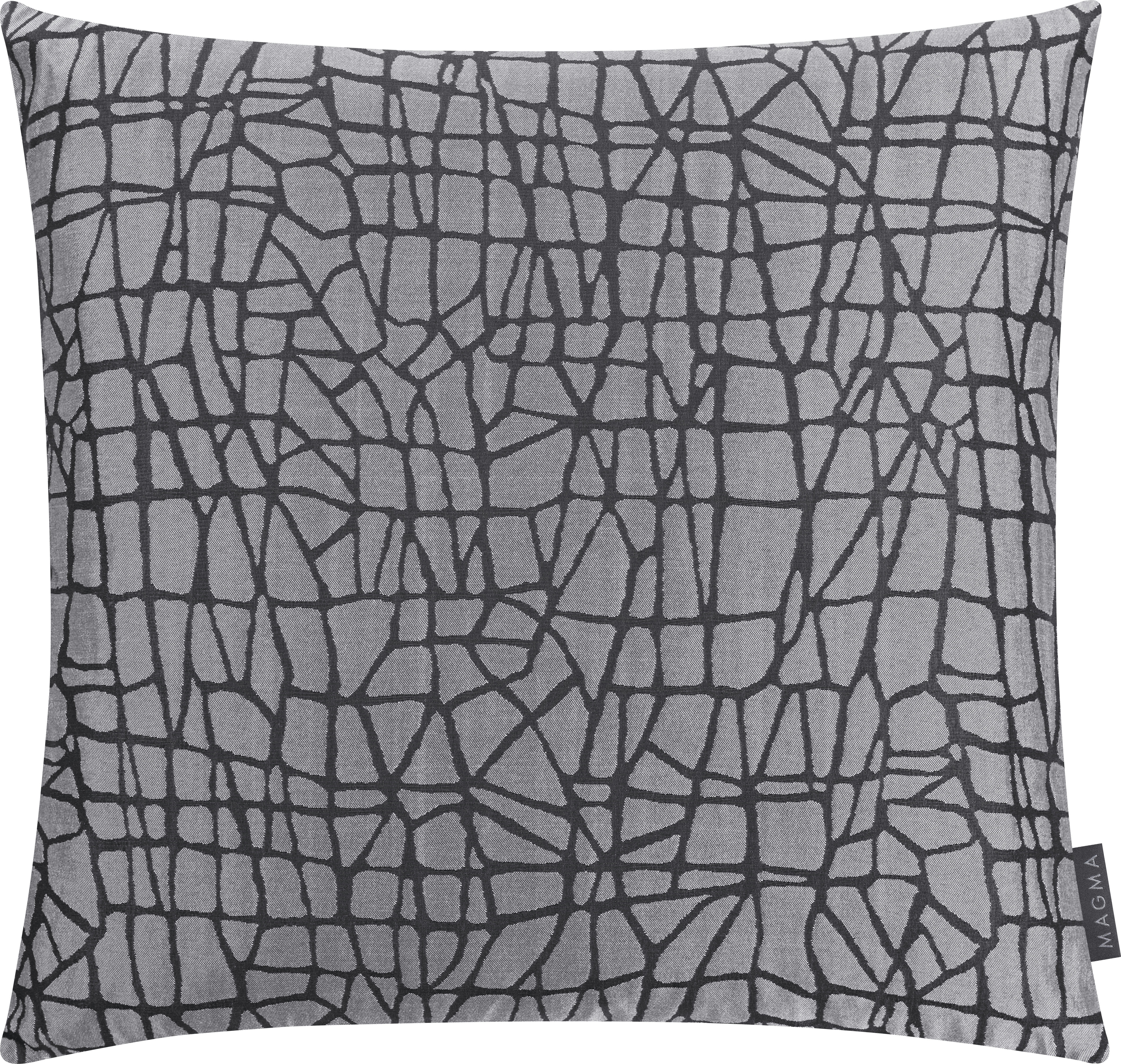 CELESTE - Housse de coussin jacquard motif graphique gris/noir -50x50