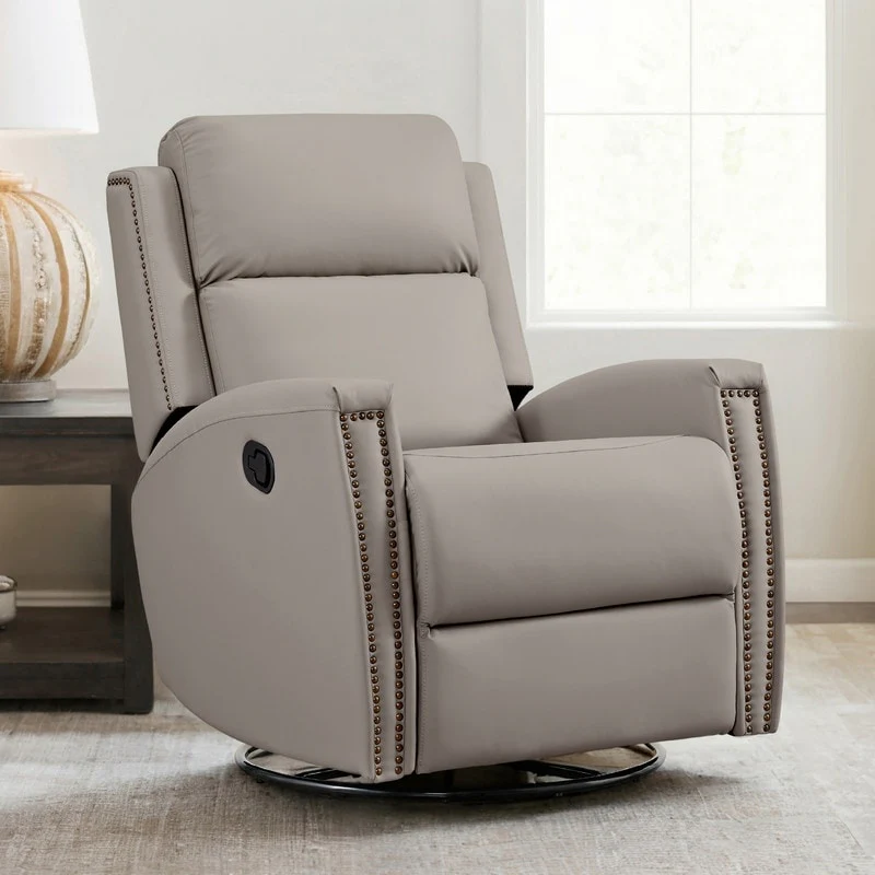 Jerome Swivel Glider Recliner Nursery Chair Manual Push Back Recliner