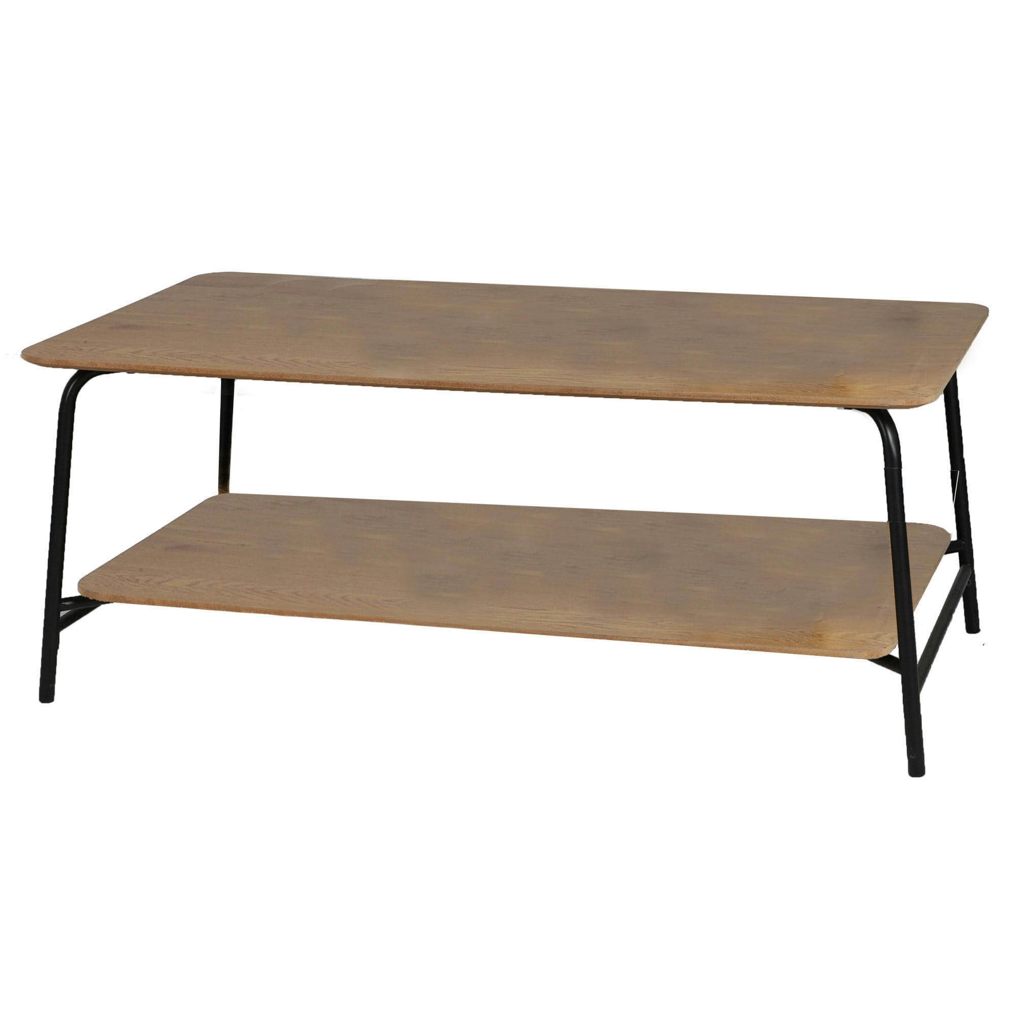 - Table basse bois et métal noir 2 niveaux - 110x60x44cm