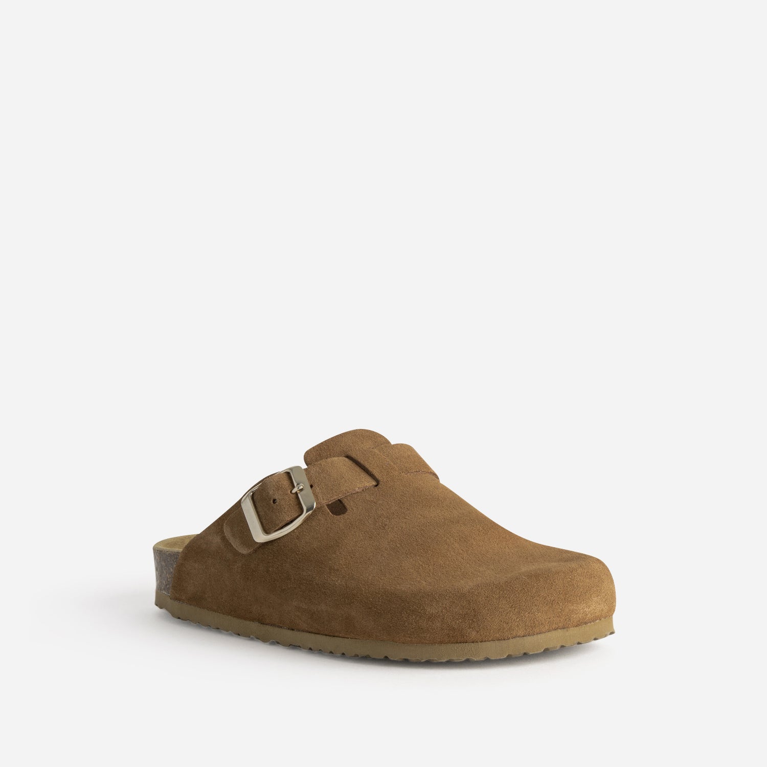Mule-sabot TEXTO cognac cuir velours