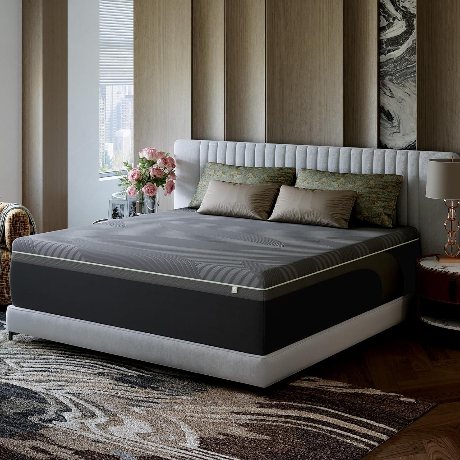 Novilla 14 Inch King Mattress, King Memory Foam Mattress with AiryFlow Cooling System for Cool Night, Pressure Relief, Ergonomic Support for Spinal Alignment, CertiPUR-US Certified, Medium Firm