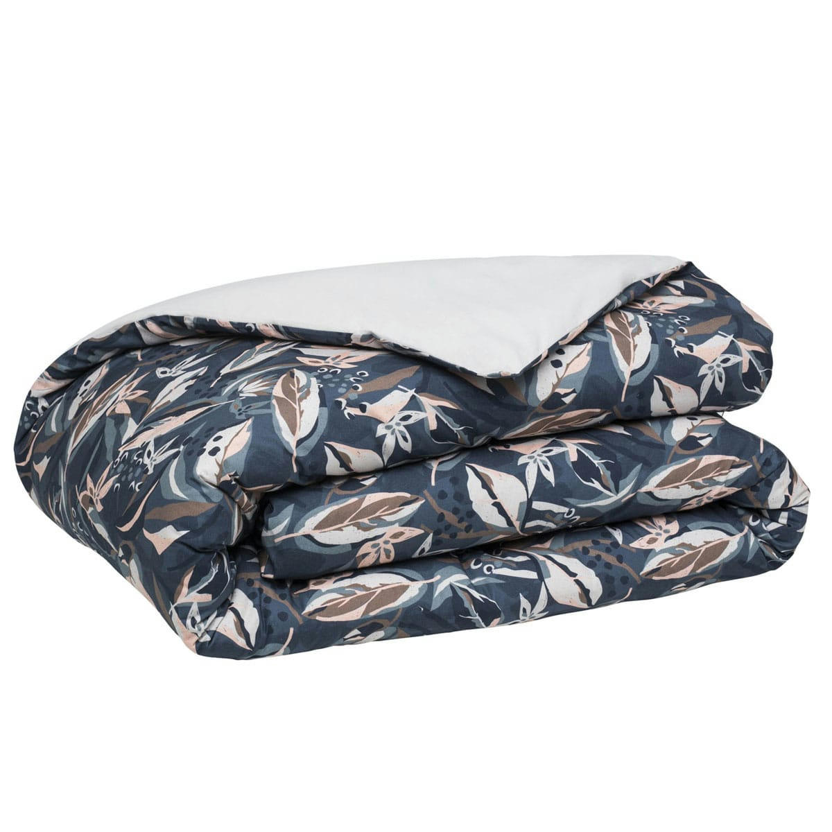 EUPHORIA - Housse de couette en percale de coton bleu 240x220