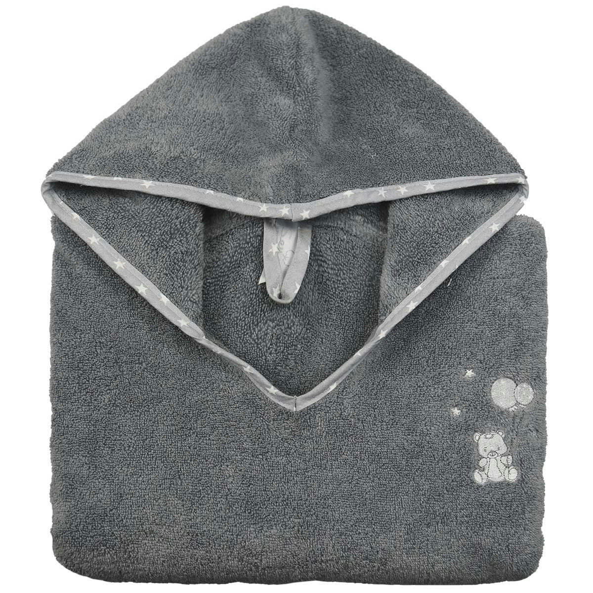 BABY SOFT OURS - Poncho de bain enfant en coton peigné  galet Taille unique (4 - 8 ans)