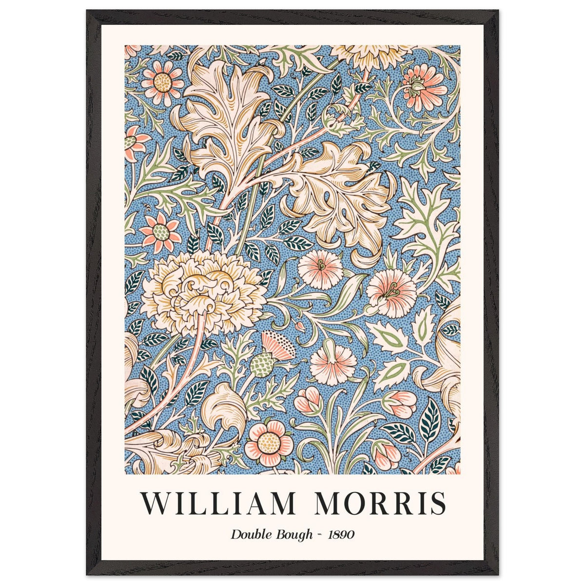 Artfulprints Poster met Lijst William Morris - Double bough 1890  - 50x70 cm - Blauw