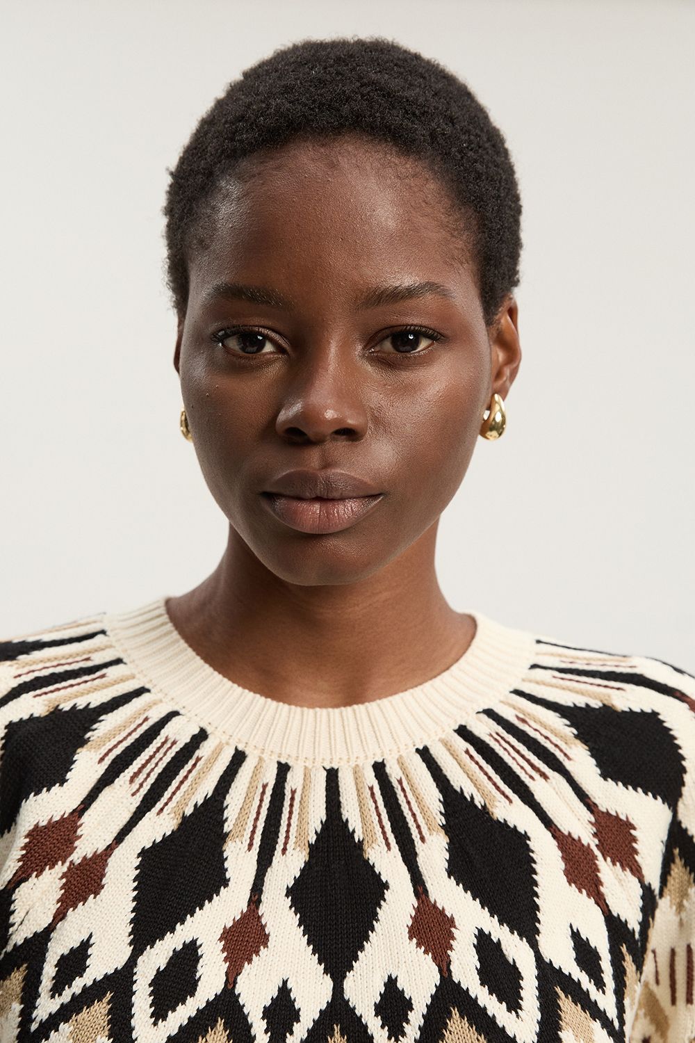 KarenMillen Cotton Fairisle Knit Jumper
