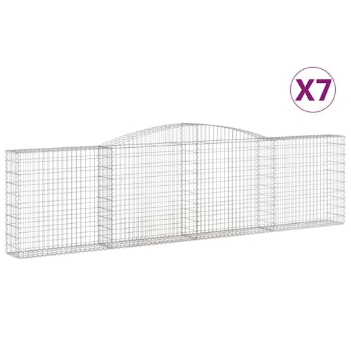 NNEVL Arched Gabion Baskets 7 pcs 400x30x100/120 cm Galvanised Iron
