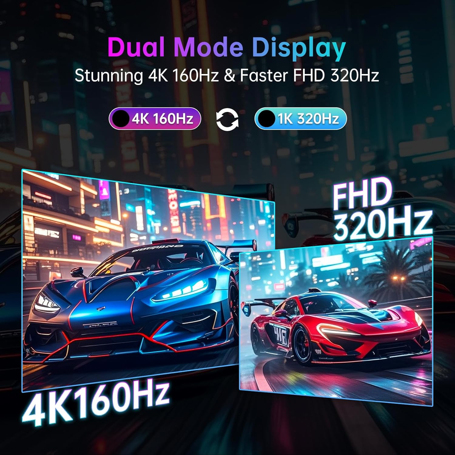 KTC 27 Inch 4K Gaming Monitor  Dual Mode UHD 160Hz & FHD 320Hz  Fast IPS  HDR400  Adaptive Sync  90W Type-C  HDMI 2.1 & DP 1.4  Height Adjustment PC Monitor  VESA  KVM Support  H27P6