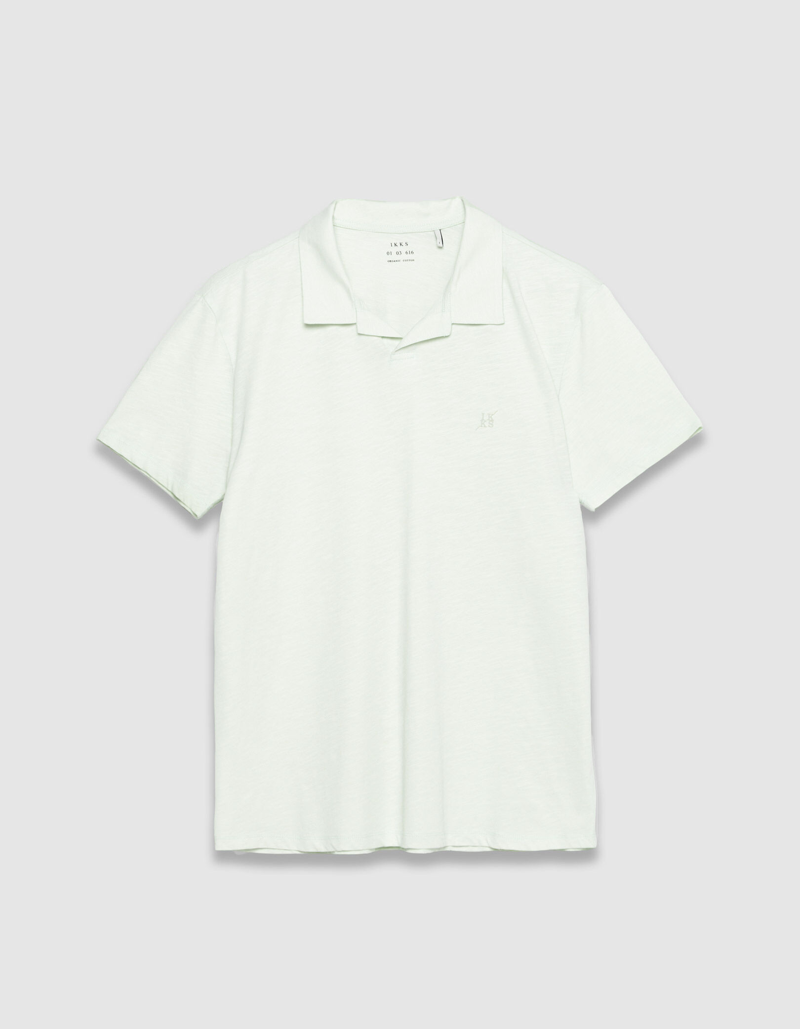 Polo manches courtes beige coton bio flammé Homme