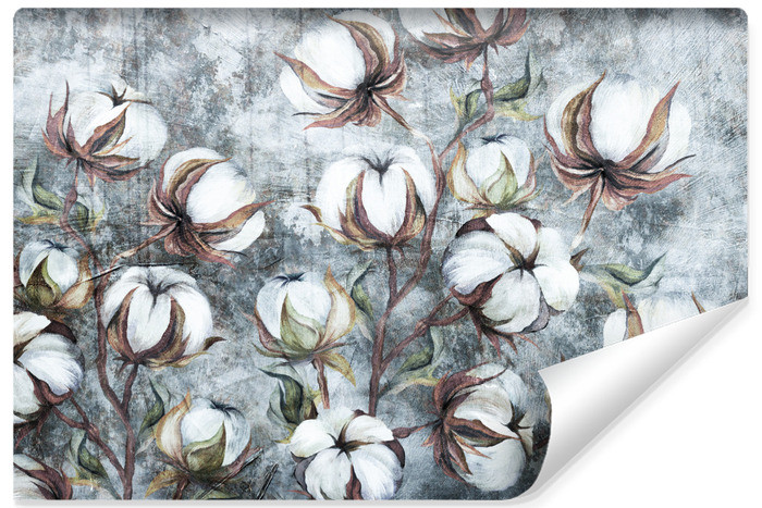 Fototapeta Kulki Bawełny Na Betonie 90x60cm