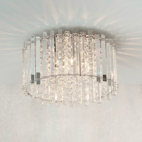 Lampa sufitowa HANNA szklane krople chromowana 4xG9x8W IP20 Endon