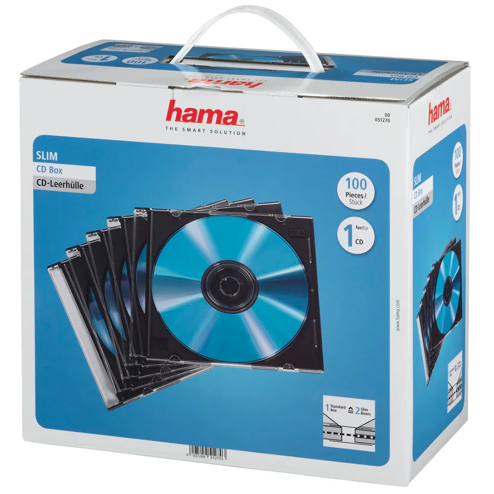 Hama CD Box Slim 100 units