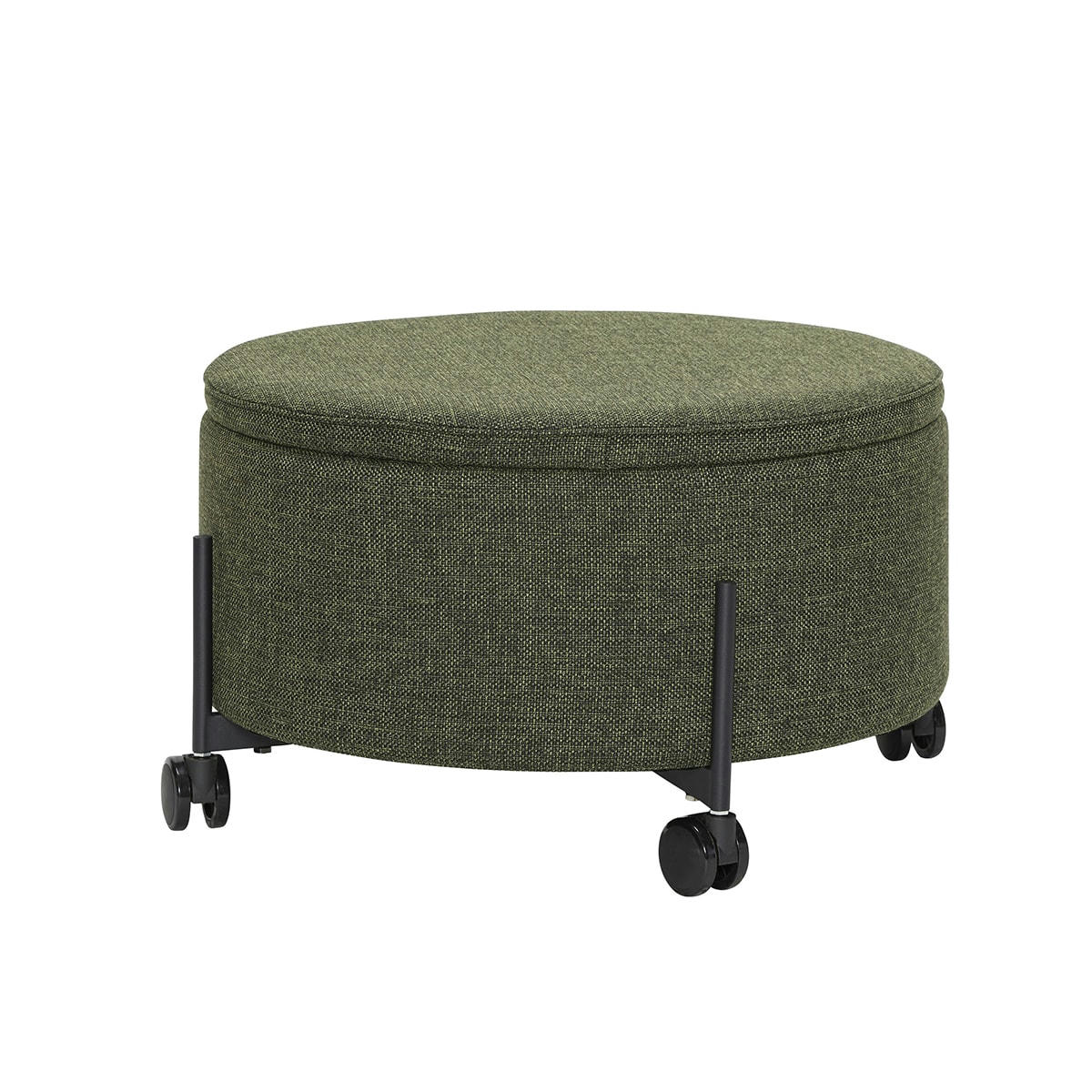 CONTAIN - Pouf en acrylique, polyester et acier vert