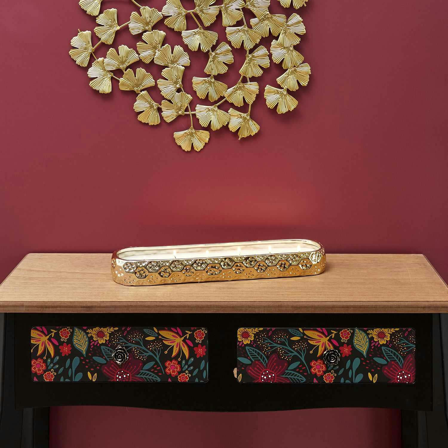 - Bougie parfumée en céramique or du temps 7 mèches