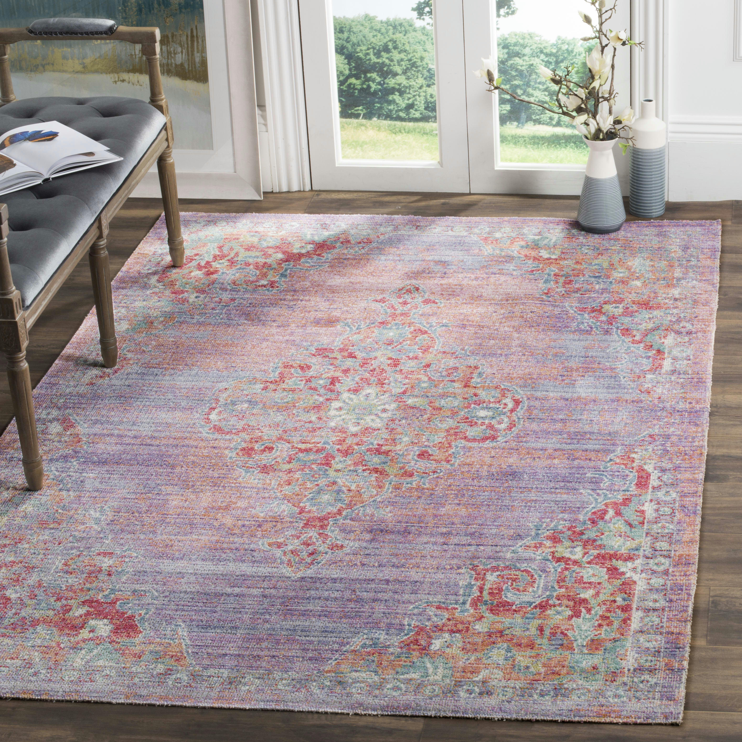WINDSOR - Tapis de salon interieur en lavande & fuchsia, 122 x 183 cm