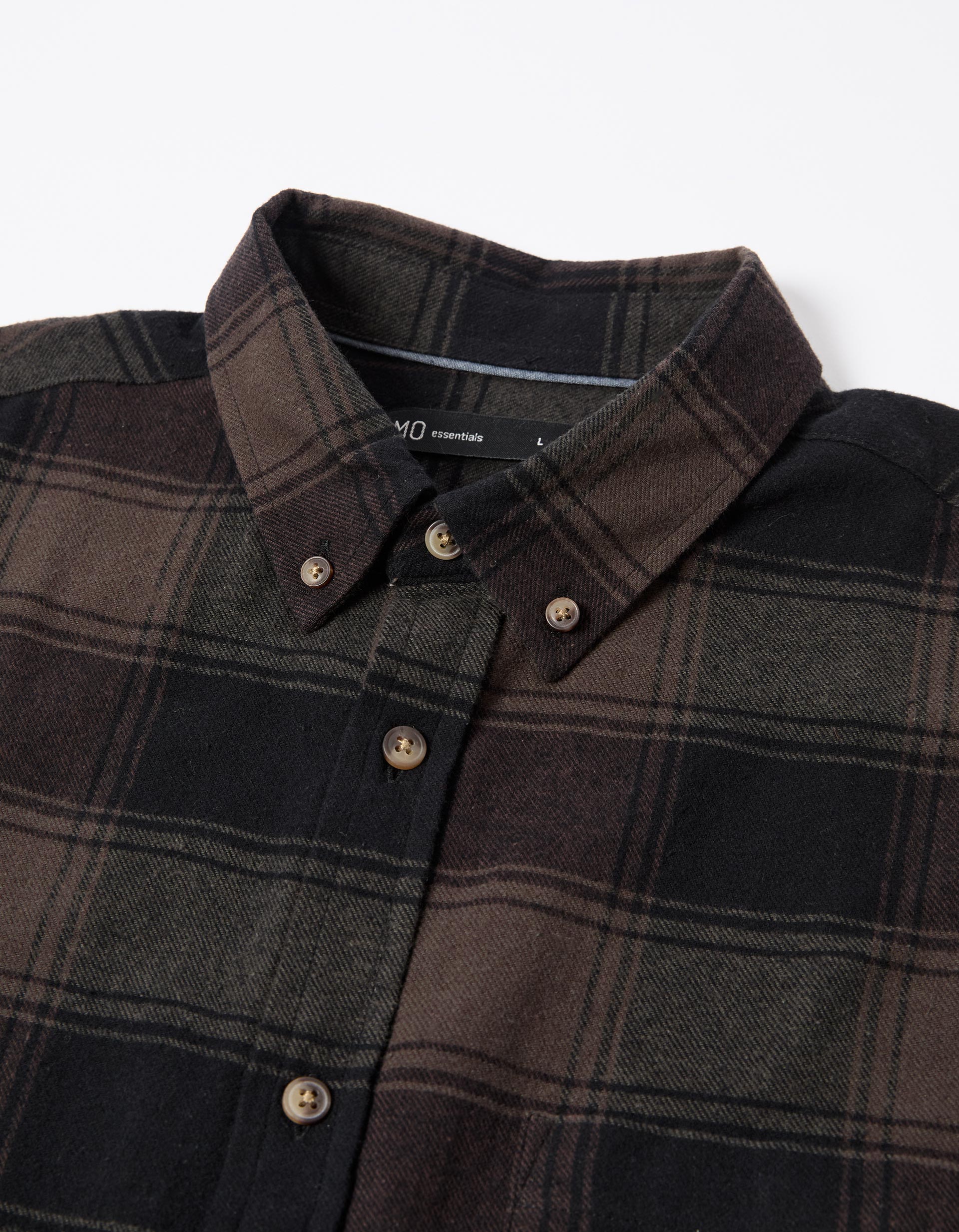 Camisa Flanela de Xadrez, Homem, Castanho Escuro