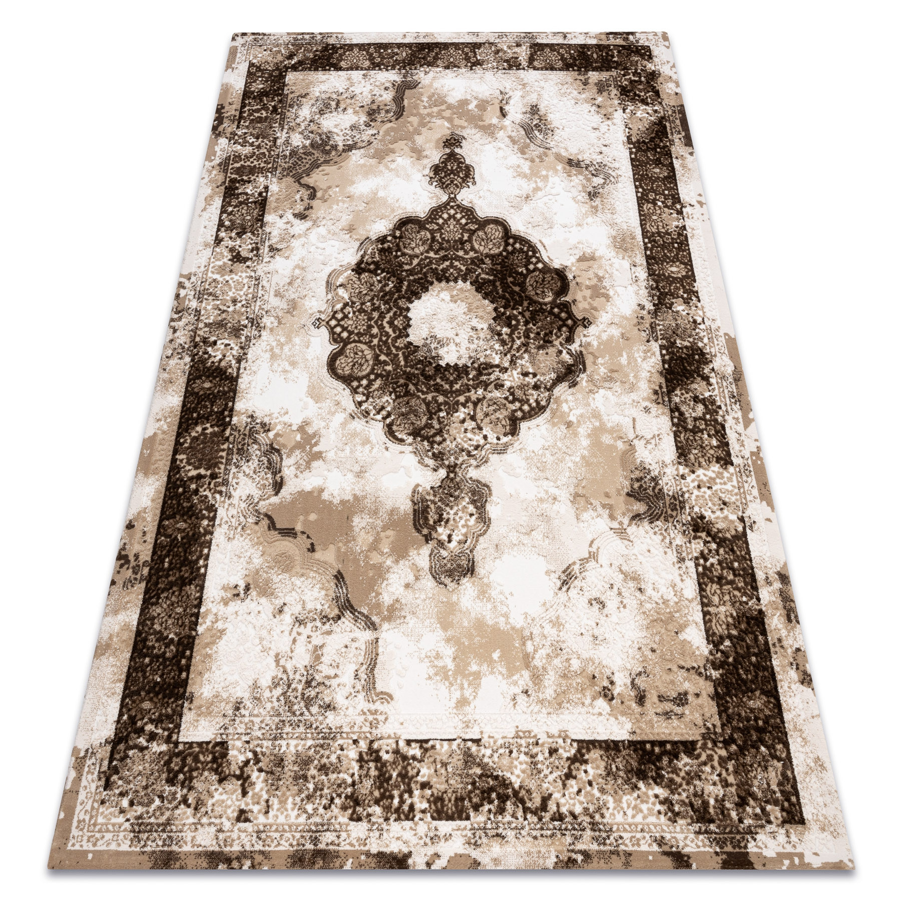 Dywan AKRYL VALENCIA 9987 ORNAMENT, RAMKA, przecierany, vintage 80x150 cm