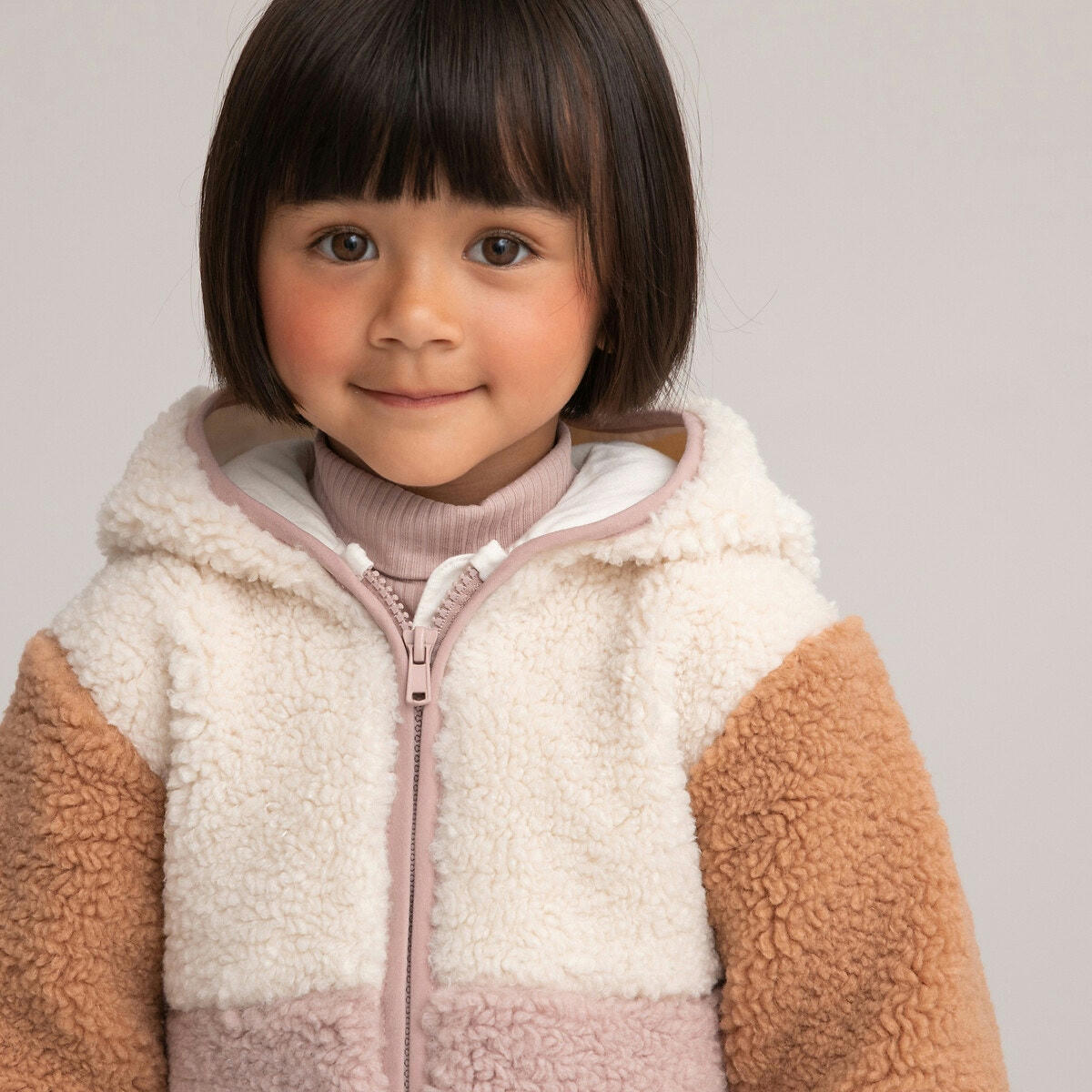 Gilet zippé à capuche imitation fourrure