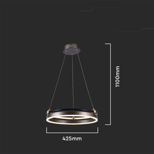 Lampa wisząca VT-7580 brązowa LED 1x20W Ciepła biel 2400lm V-TAC