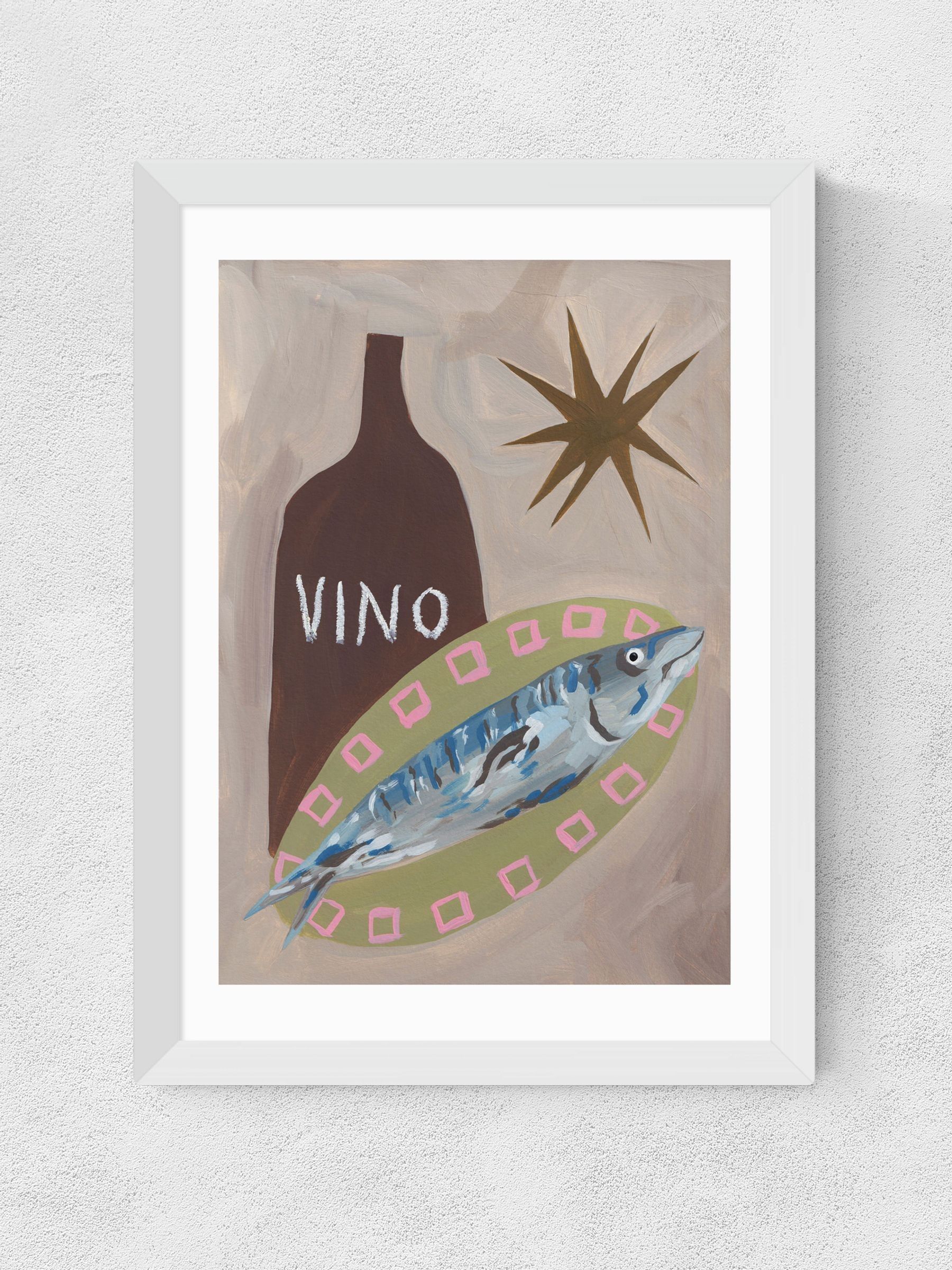 East End Prints White Fish Supper Wall Art Print by Jazmine Joye