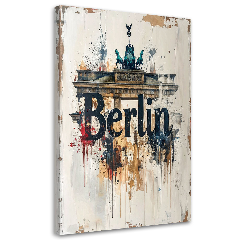 Obraz do salonu biura loftu hotelu, Napis Berlin Typografia 20x30