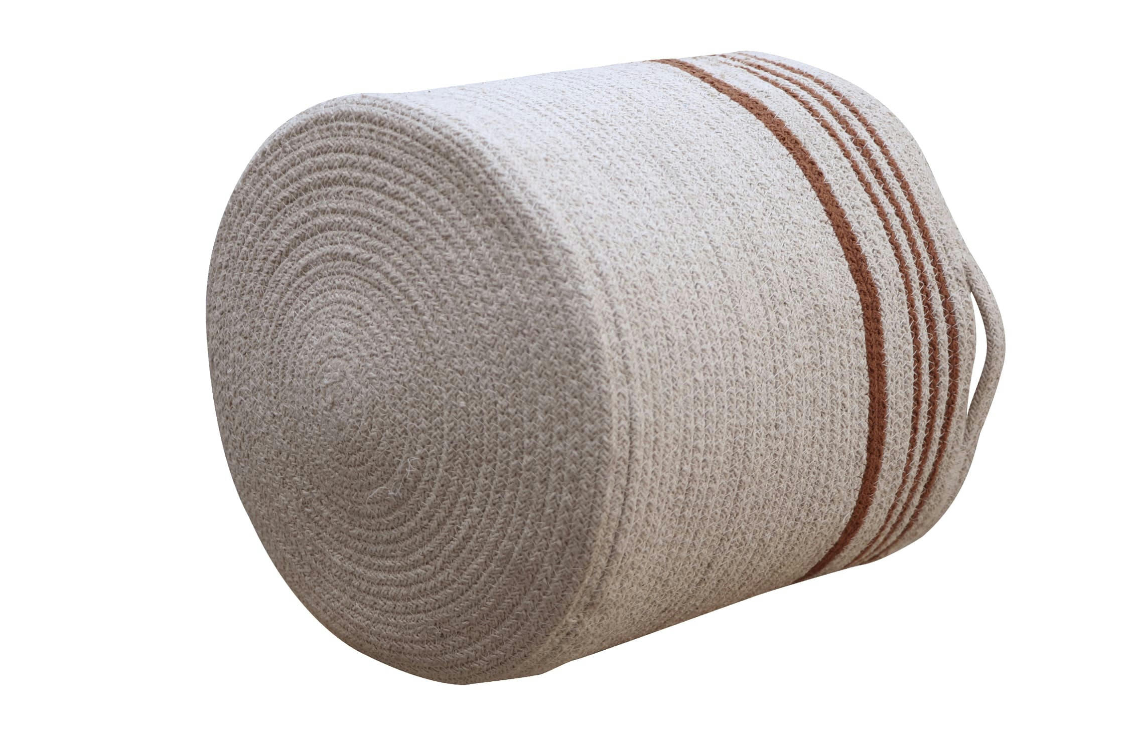 REVERSIBLE - Panier en coton marron Ø30x30