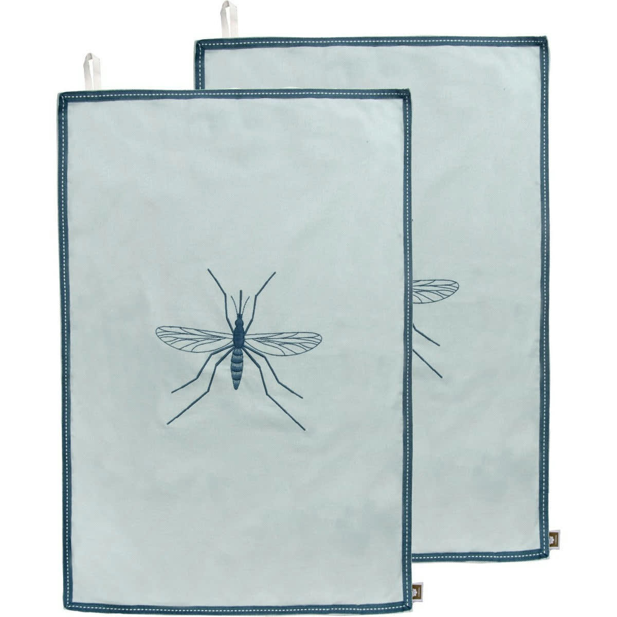 MOSQUITO - Torchons (x2) coton  50x75 bleu paon