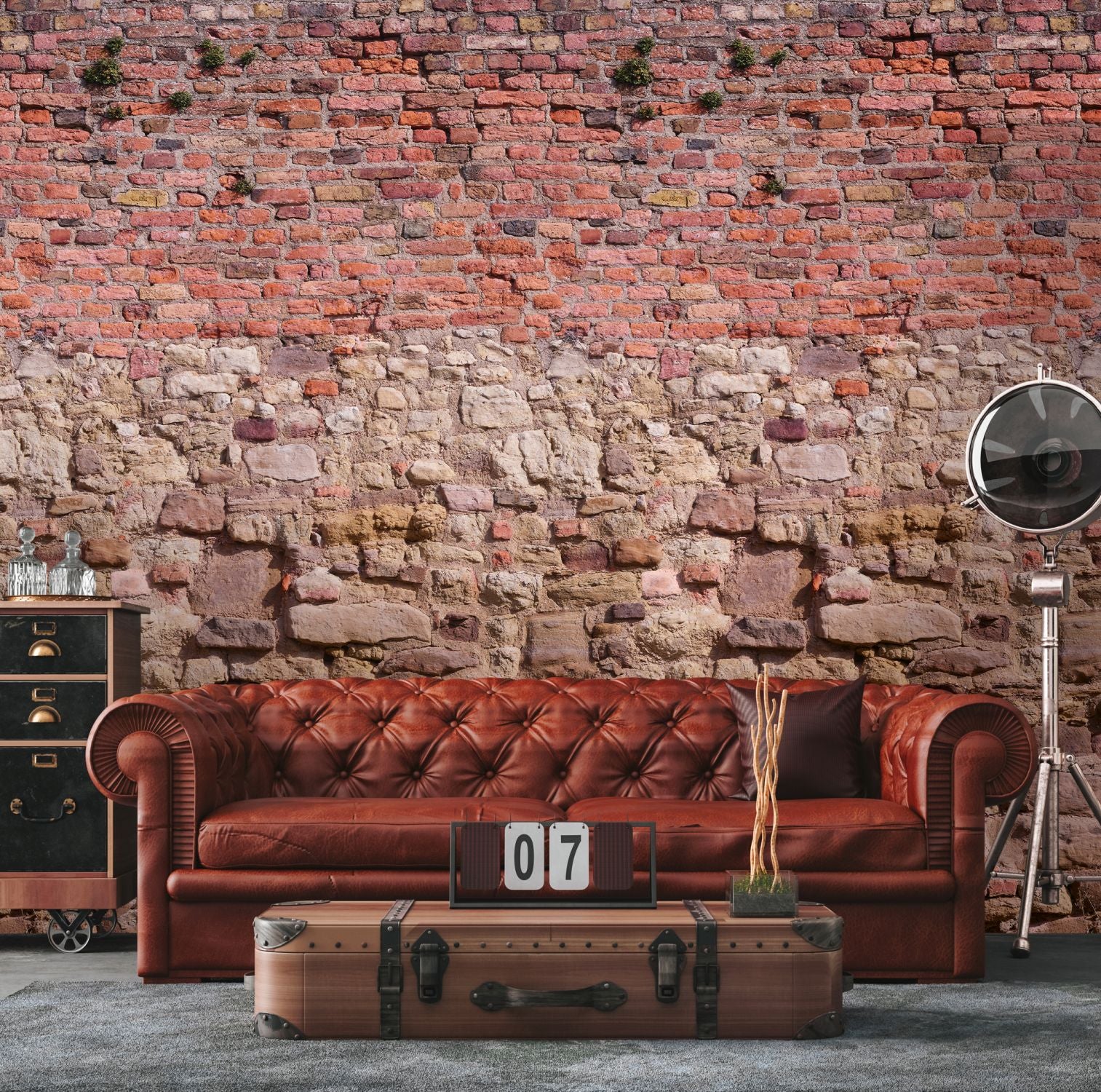Livingwalls fotobehang steen rood, bruin en beige - 159 x 280 cm - AS-392461