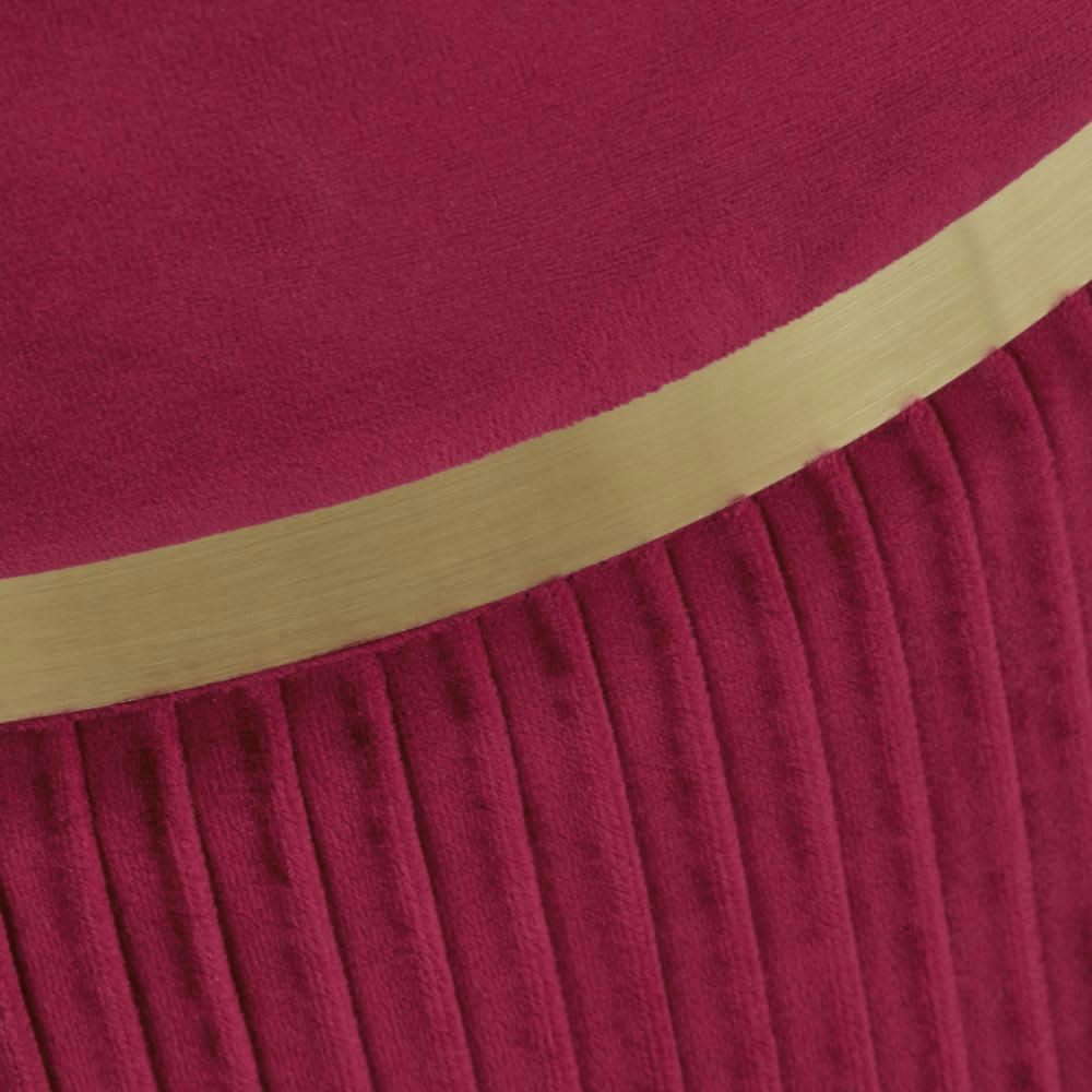 - Pouf en velours rose framboise