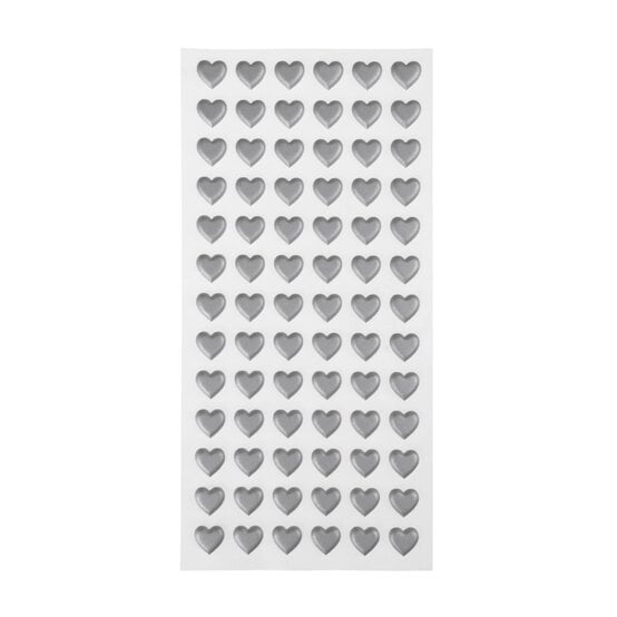 Silver Heart Puffy Stickers 78 Pack