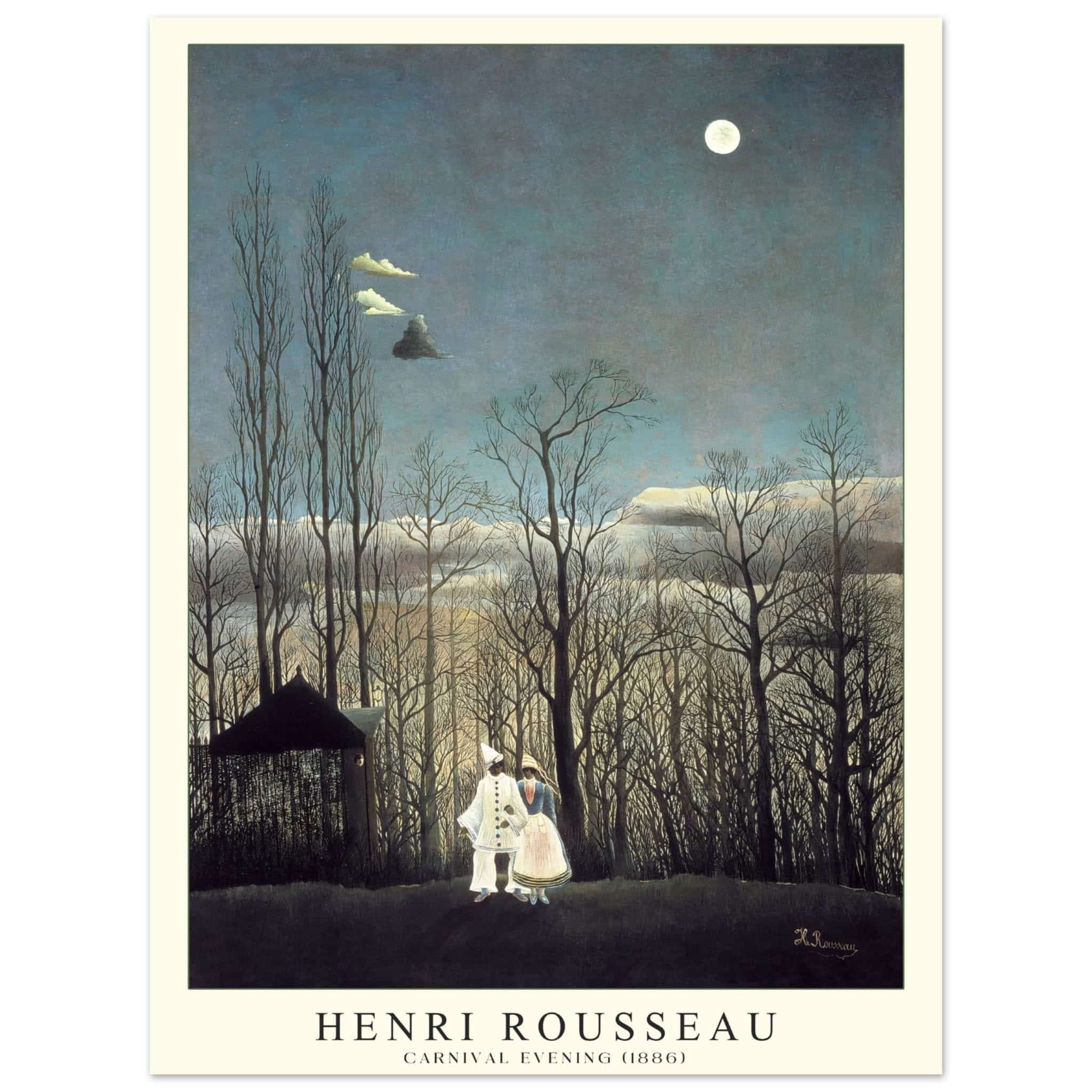 Artfulprints Poster Henri Rousseau - Carnival evening  - 30x40 cm - Blauw