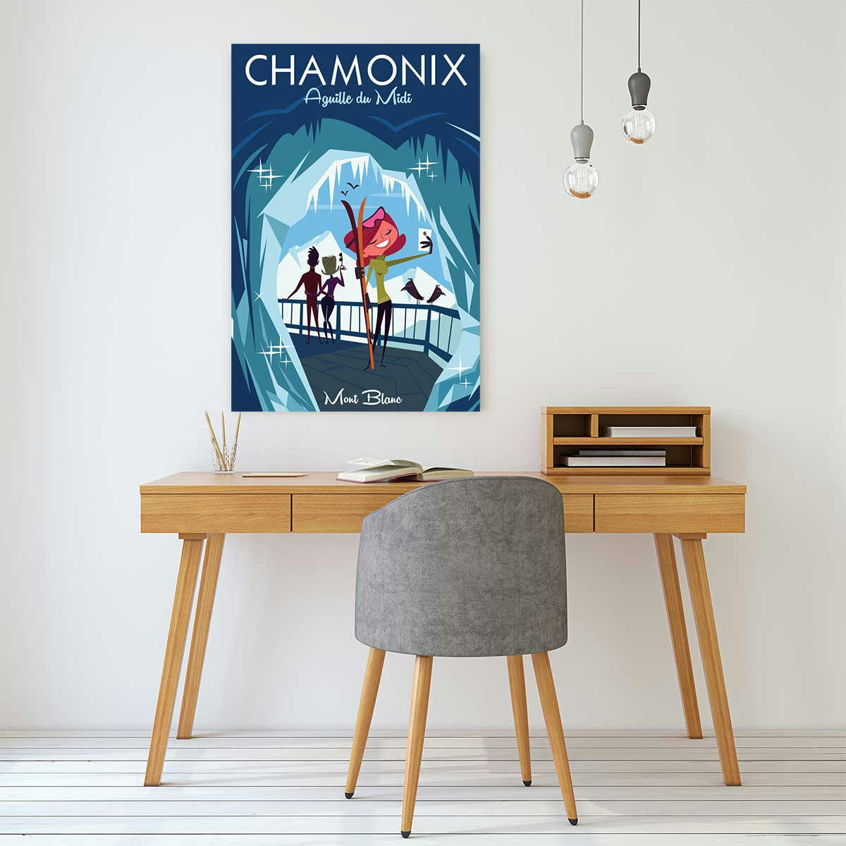 - Tableau pause à l'aiguille du midi imprimé sur toile 60x90cm