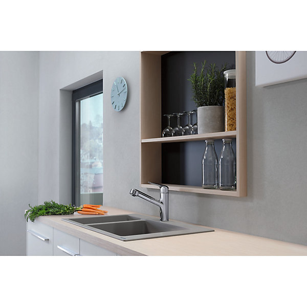 HANSGROHE Mitigeur de cuisine 150, avec douchette extractible 1 jet chromé Focus M42