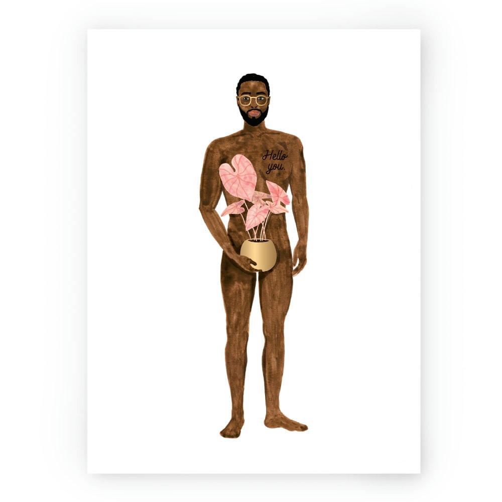 - Affiche illustrée motif Garçon nu 30x40 cm