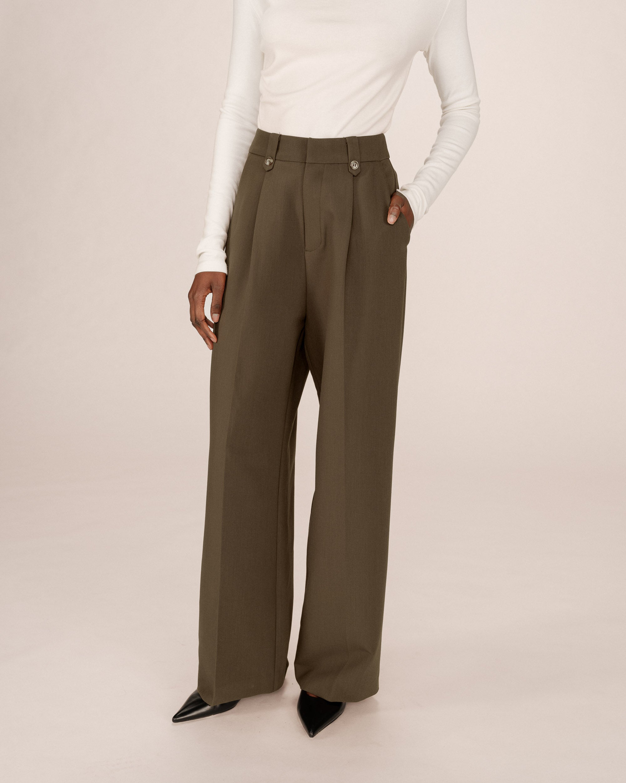Pantalon tailleur vert foret Septime