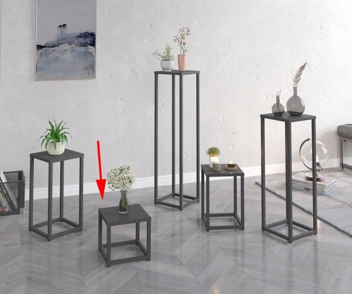 Nowoczesny Stojak Na Kwiaty 20x20x17 Loft Salon Czarny