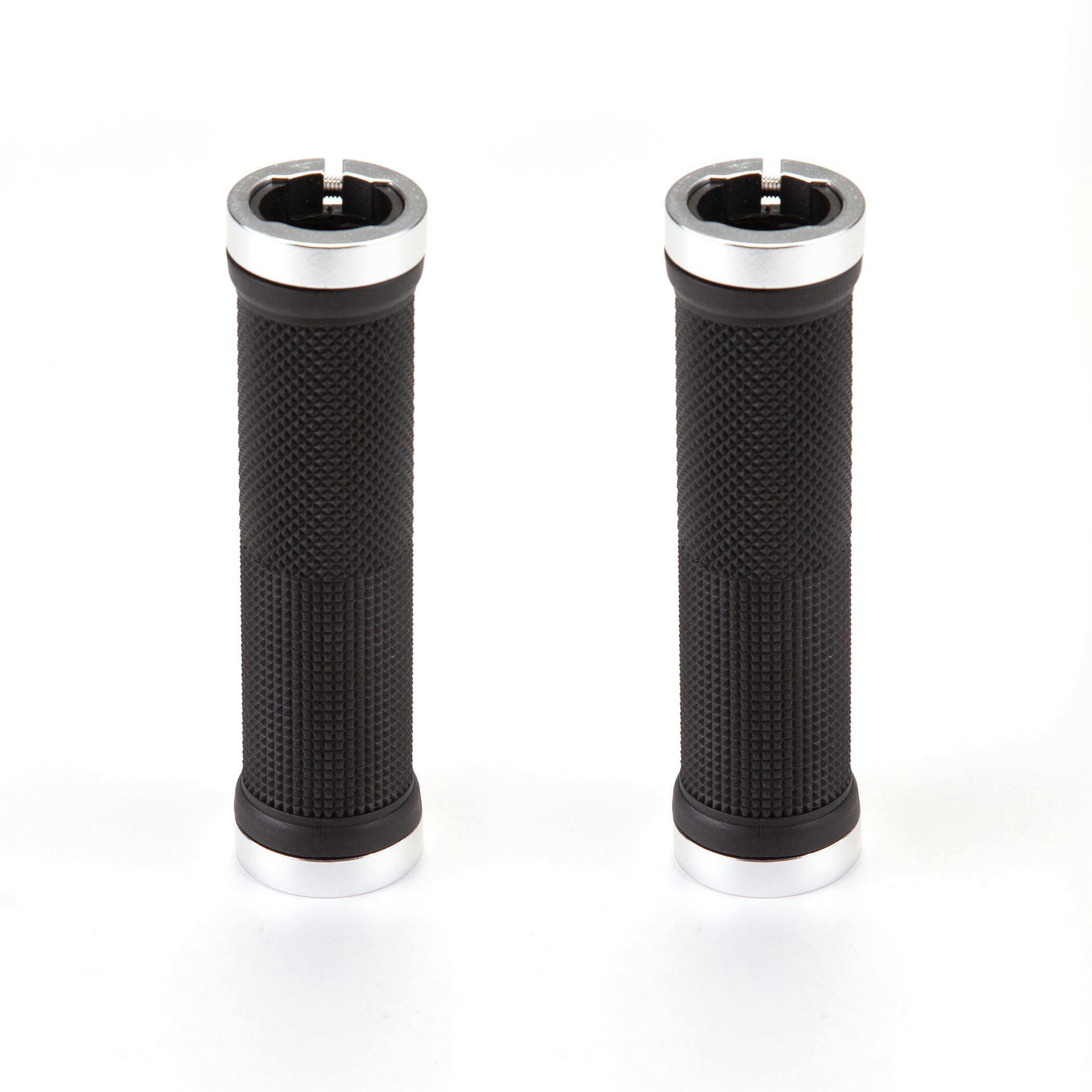 Raleigh Lock-On Alloy Bike Handlebar Grips, Black, 130-mm