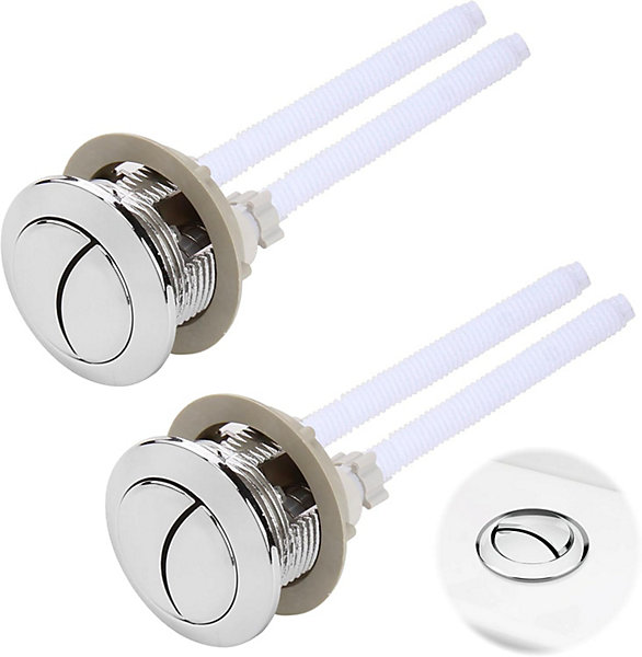 CODEKEY Lot de 2pcs Bouton Poussoir Chasse D'eau 38mm, Universel Bouton Chasse D'eau WC Double Chasse Toilet Boutons De Chasse D'e