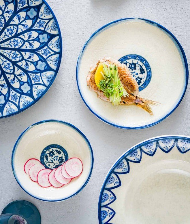 Bonna Diep bord - Esnaf - Porselein - 15x8.5 cm - set van 4