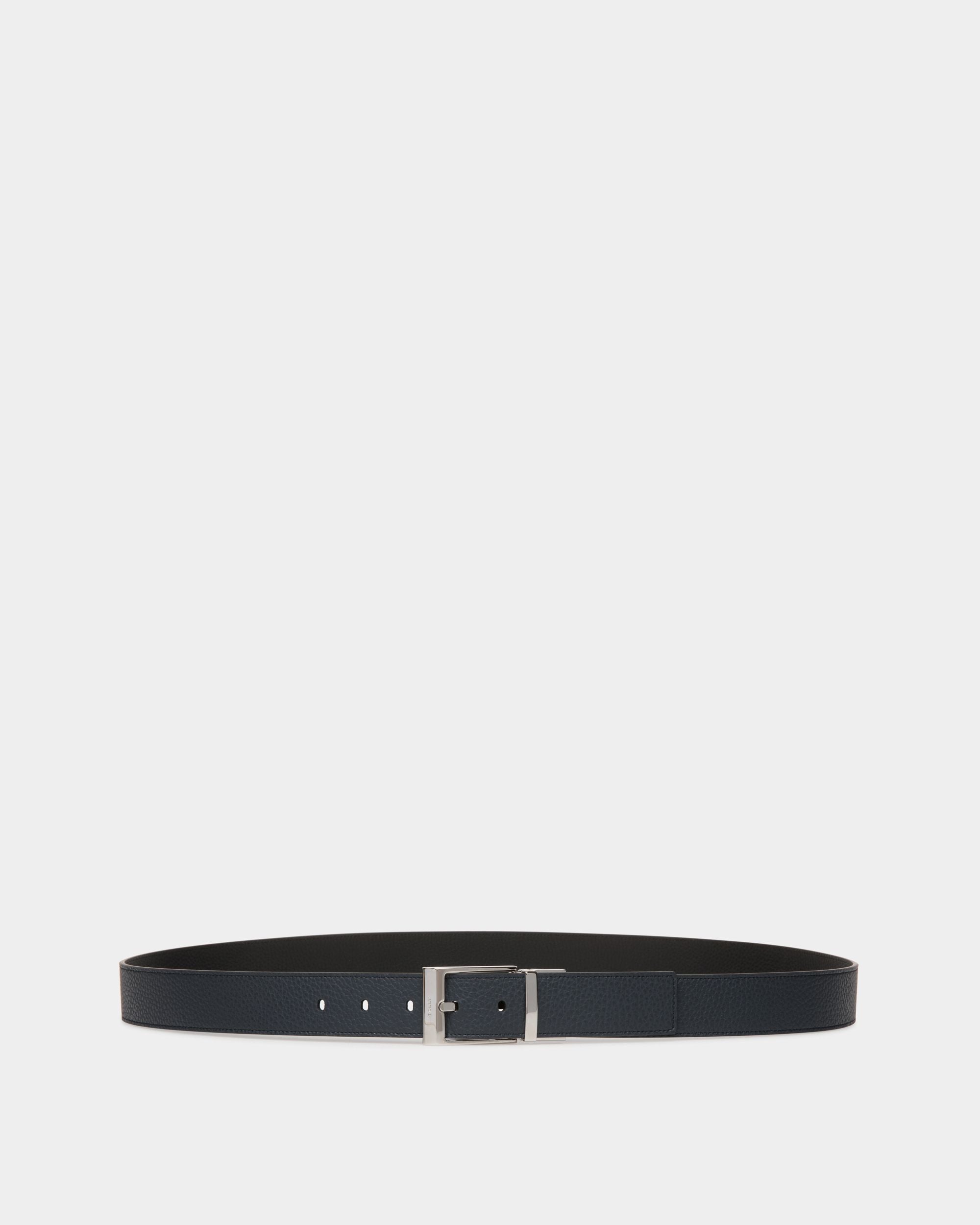 Shiffie 35 mm Verstellbarer Wendegürtel Aus Leder In Navy Blue Und Schwarz
