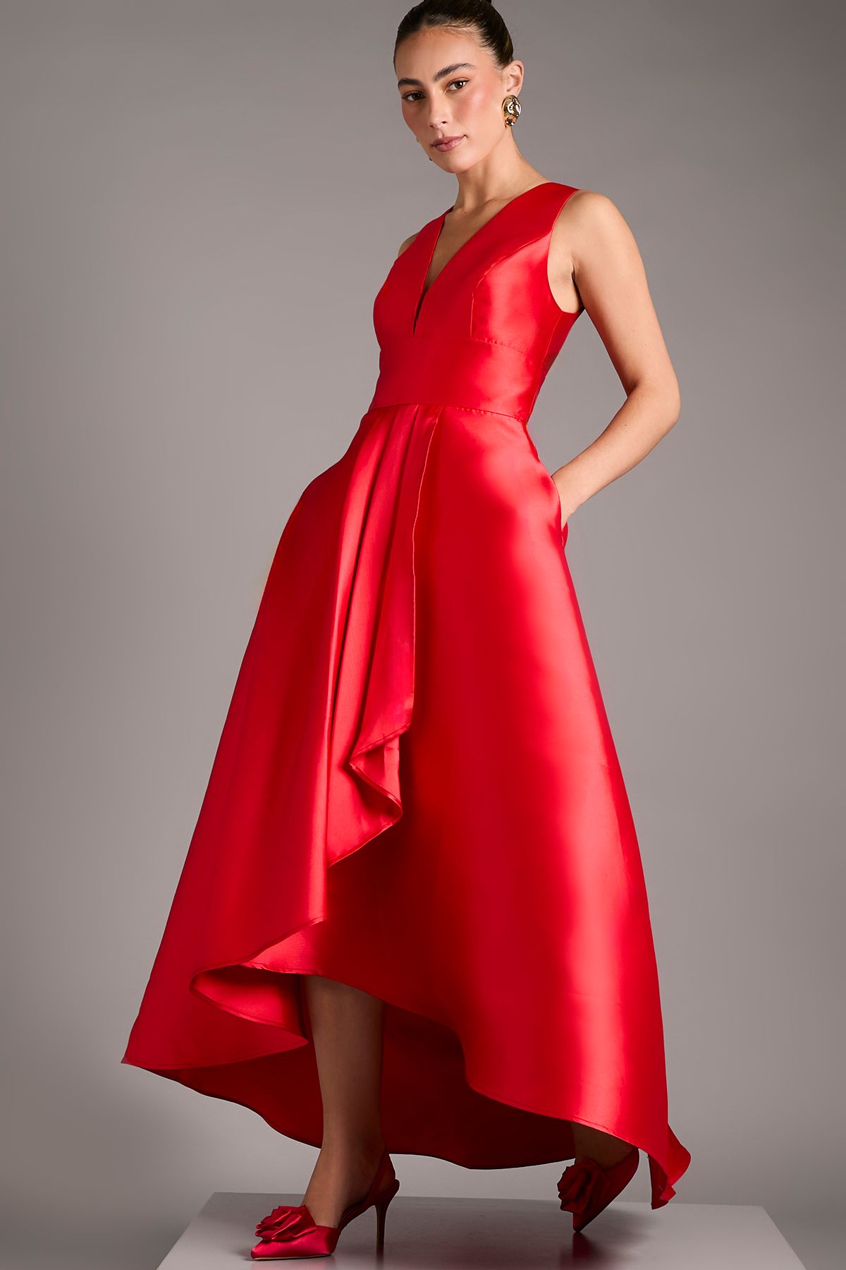 Coast Plunge Waterfall Maxi Dress