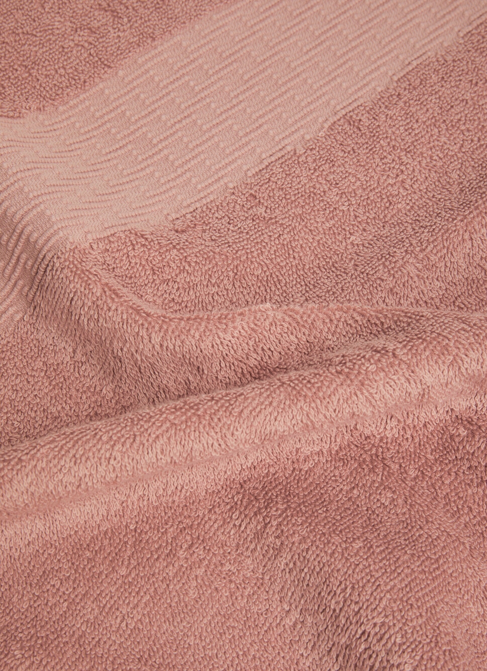 SERVIETTE TOILETTE COTON BIO JACQUARD GAUFRÉ 450 ROSE