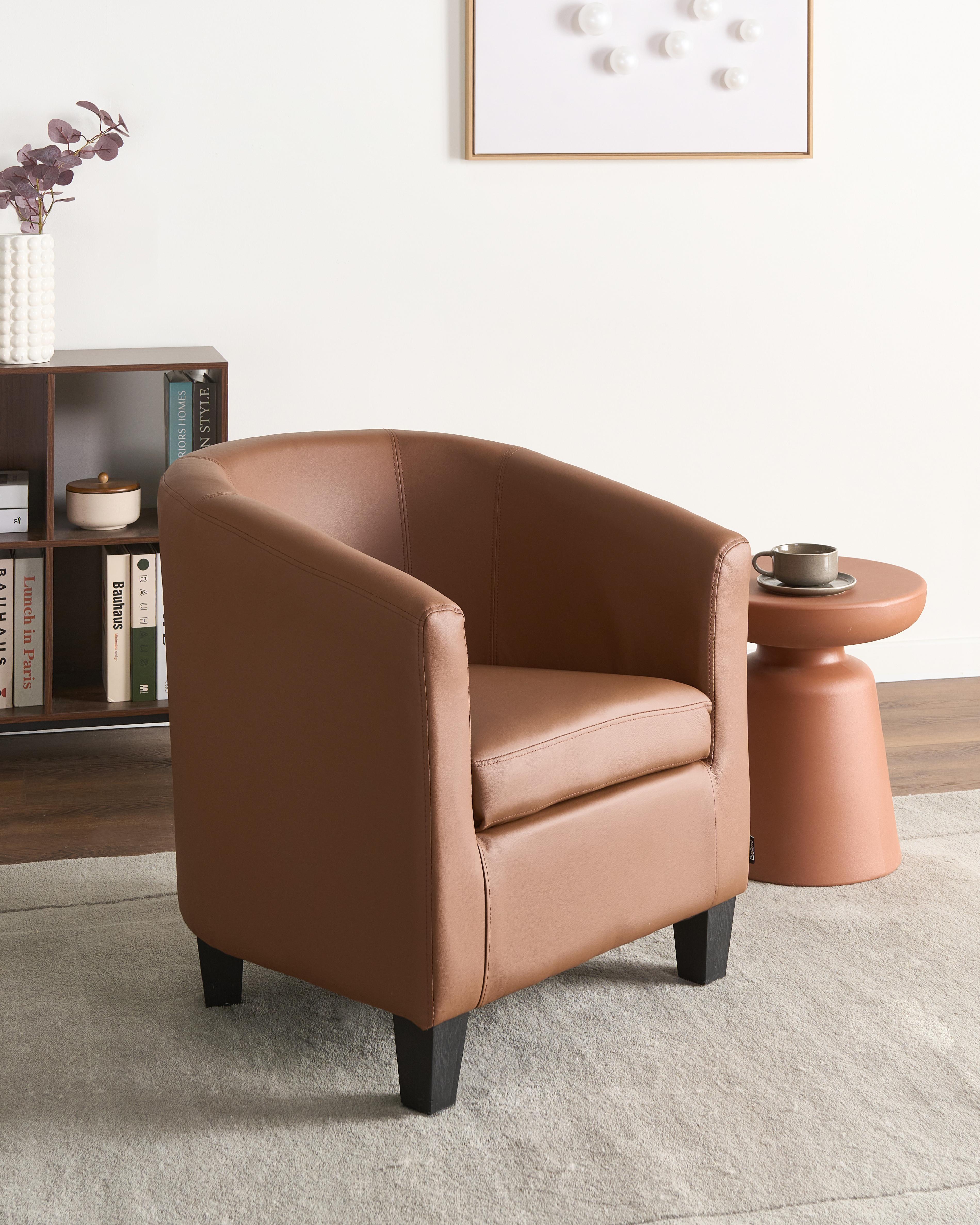 Armchair BORWICK Faux Leather Brown